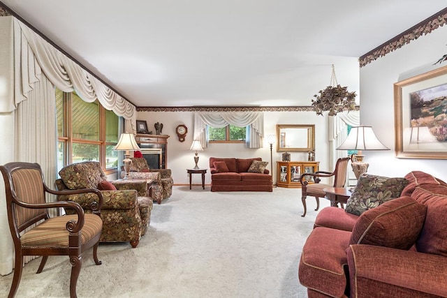 109 Pine Ave N, Canby, MN 56220 - carpeted living area with a fireplace