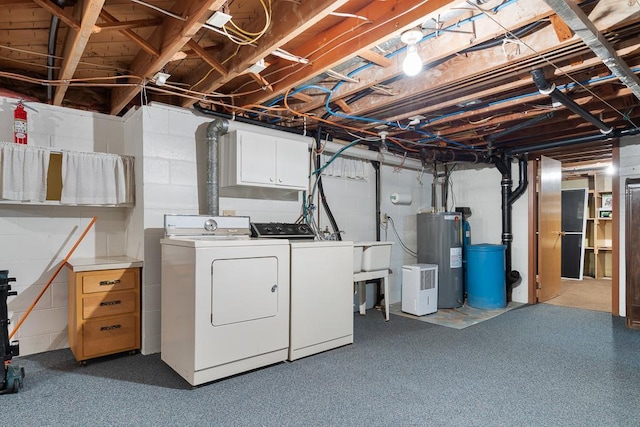 109 Pine Ave N, Canby, MN 56220 - unfinished basement featuring independent washer and dryer and water heater