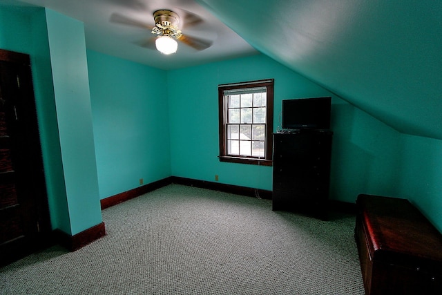 1936 5th St, Red Wing, MN 55066 - additional living space with carpet flooring, vaulted ceiling, and a ceiling fan