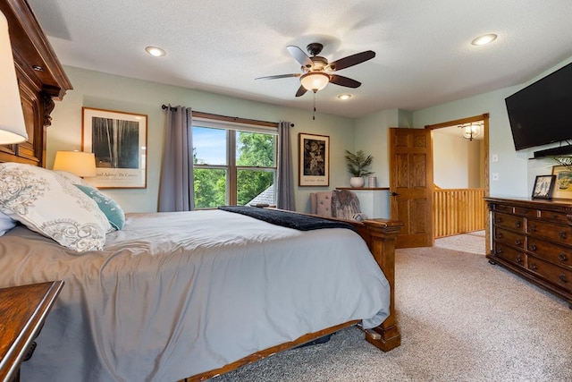 18505 210th Ave NE, Paynesville, MN 56362 - carpeted bedroom featuring a ceiling fan and recessed lighting