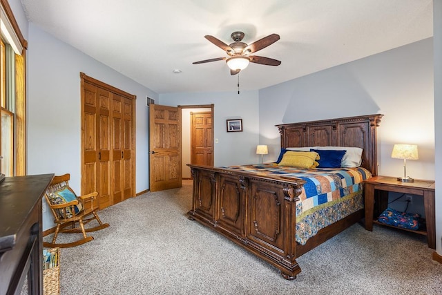 18505 210th Ave NE, Paynesville, MN 56362 - bedroom with light carpet and a ceiling fan