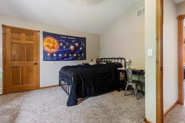 18505 210th Ave NE, Paynesville, MN 56362 - carpeted bedroom with lofted ceiling and baseboards