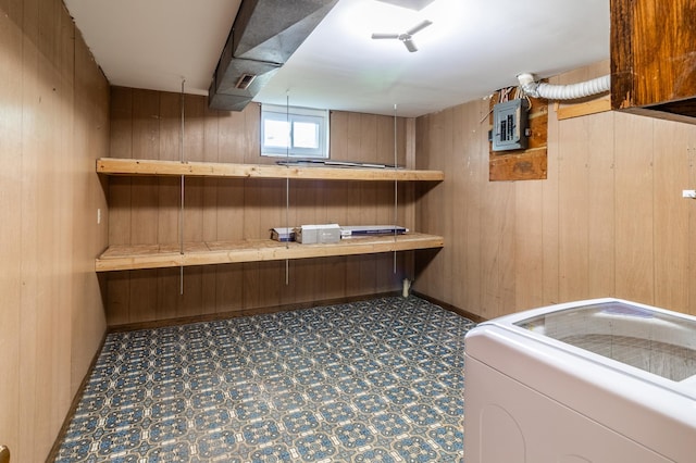 1744 Oak Rd, Saint Cloud, MN 56303 - washroom featuring wooden walls and electric panel