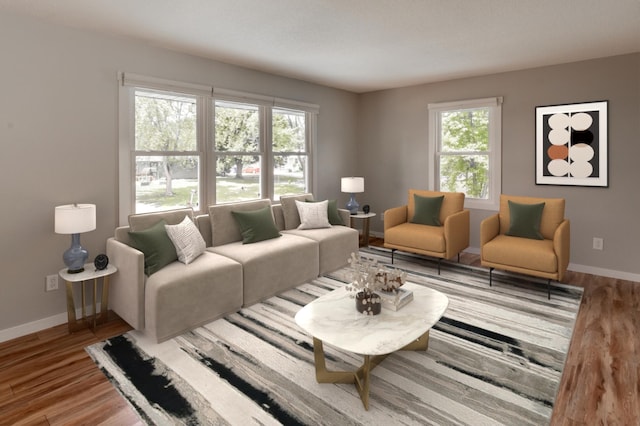 1744 Oak Rd, Saint Cloud, MN 56303 - living area featuring wood finished floors and healthy amount of natural light