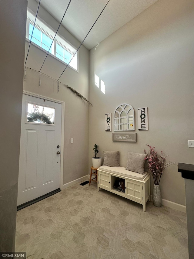 1004 Triumph Trl NE, Isanti, MN 55040 - foyer entrance featuring a towering ceiling and light colored carpet