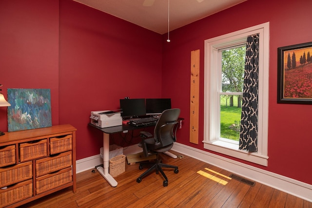 10706 65th Ave SE, Stewartville, MN 55976 - office with wood finished floors and ceiling fan