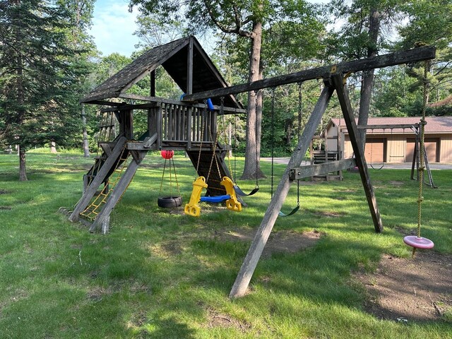 34447 Blue Acres Ln, Crosslake, MN 56442 - view of jungle gym with a yard