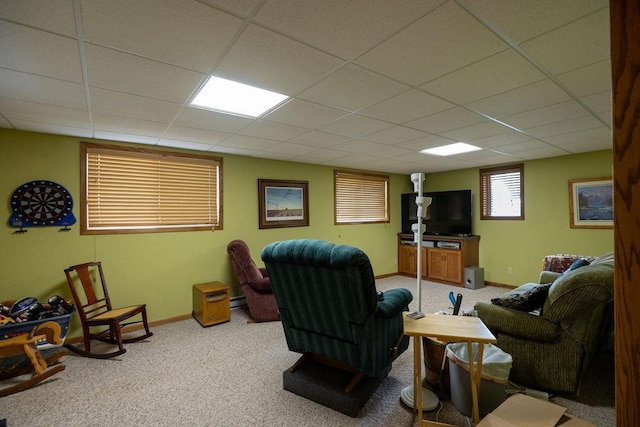 505 1st Ave, Raymond, MN 56282 - living room with a paneled ceiling and carpet flooring