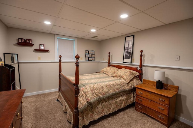 505 1st Ave, Raymond, MN 56282 - bedroom featuring carpet, a drop ceiling, and recessed lighting