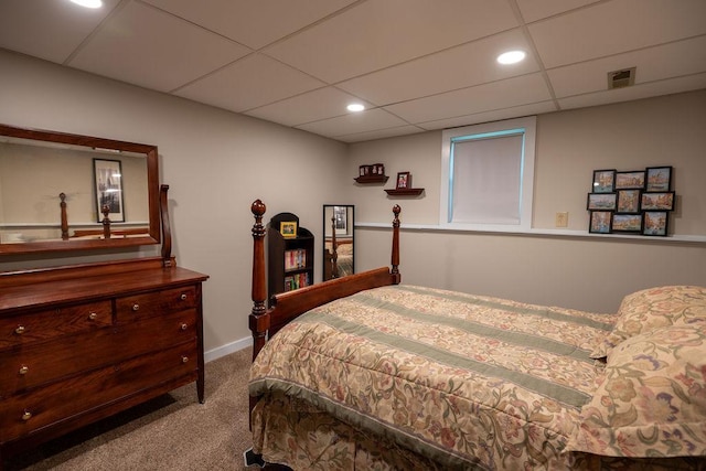 505 1st Ave, Raymond, MN 56282 - carpeted bedroom featuring a paneled ceiling and recessed lighting
