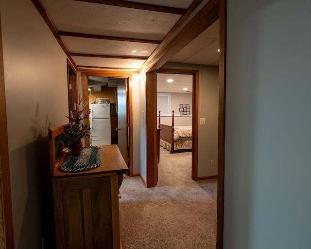 505 1st Ave, Raymond, MN 56282 - hallway featuring light carpet and recessed lighting