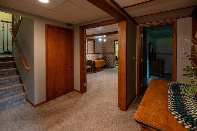 505 1st Ave, Raymond, MN 56282 - hallway featuring carpet floors and stairway