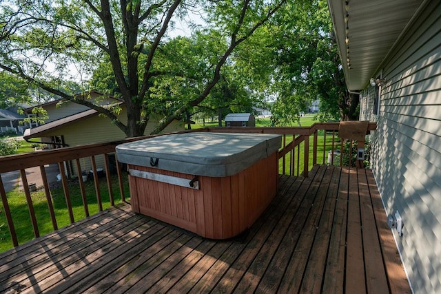 505 1st Ave, Raymond, MN 56282 - wooden terrace with a hot tub