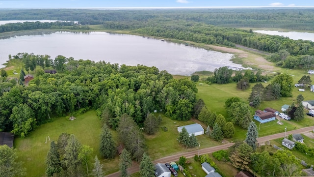 22325 519th Ln, Workman Twp, MN 55760 - aerial view of property and surrounding area featuring a large body of water and a heavily wooded area
