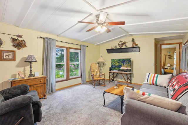 22325 519th Ln, Workman Twp, MN 55760 - carpeted living area with ceiling fan and baseboards