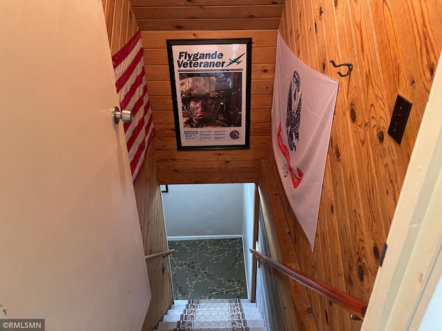 21507 County Road 560, Goodland Twp, MN 55742 - stairs featuring wooden walls