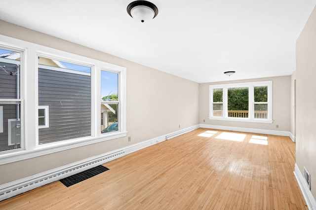 808 6th Ave E, Duluth, MN 55805 - spare room featuring a baseboard heating unit and light wood-style flooring