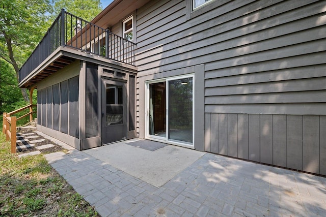 36388 Wabana Rd, Wabana Twp, MN 55744 - property entrance featuring a balcony and a patio