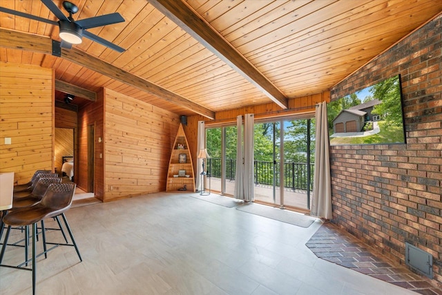36388 Wabana Rd, Wabana Twp, MN 55744 - unfurnished sunroom featuring beam ceiling