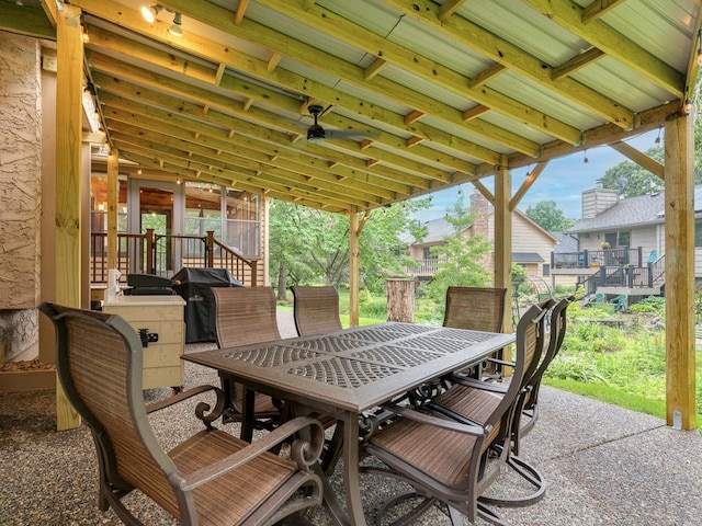 4125 Bridgewater Cir, Vadnais Heights, MN 55127 - view of patio / terrace with a ceiling fan and grilling area
