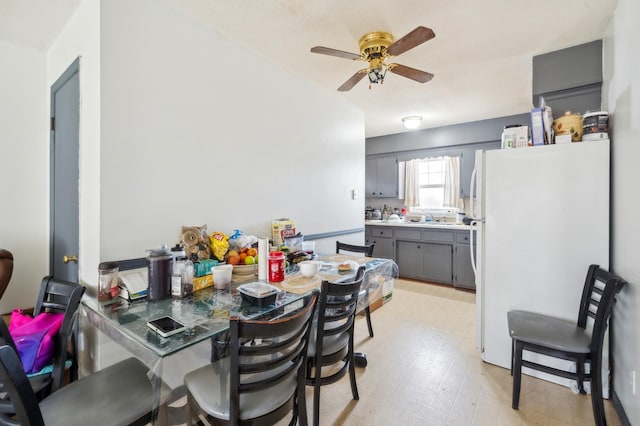 4638 Johnson St NE, Columbia Heights, MN 55421 - dining space with ceiling fan and light flooring