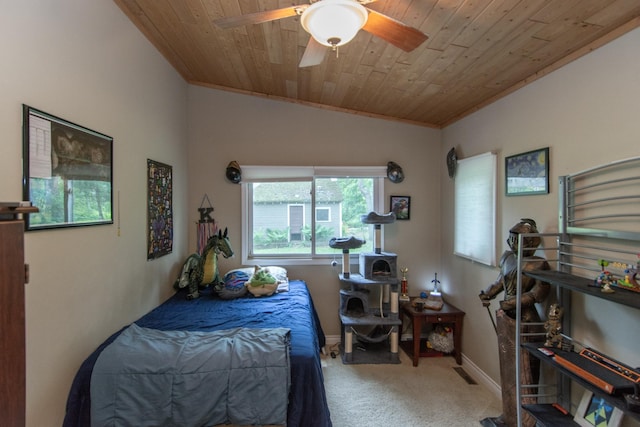 8619 Dove St, Breezy Point, MN 56472 - carpeted bedroom with wooden ceiling, ceiling fan, and crown molding