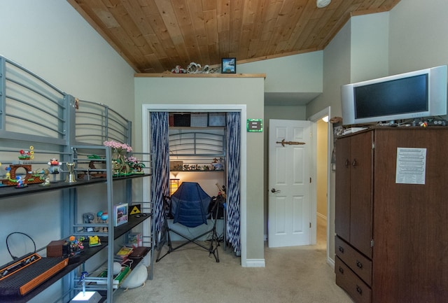 8619 Dove St, Breezy Point, MN 56472 - bedroom with carpet flooring and wooden ceiling