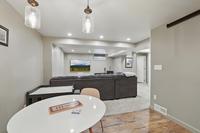 3826 Adair Ave N, Crystal, MN 55422 - dining space featuring light wood-style floors and recessed lighting