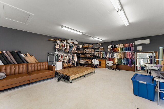 1202 Matteson St, Faribault, MN 55021 - sitting room with an AC wall unit and attic access