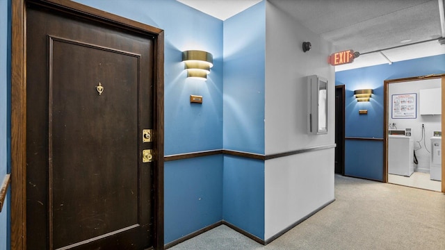 4397 Wilshire Blvd # E305, Mound, MN 55364 - hall with separate washer and dryer and carpet flooring