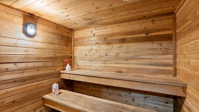 4397 Wilshire Blvd # E305, Mound, MN 55364 - sauna featuring wood walls and wood ceiling