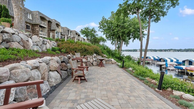 4397 Wilshire Blvd # E305, Mound, MN 55364 - view of patio / terrace featuring a water view