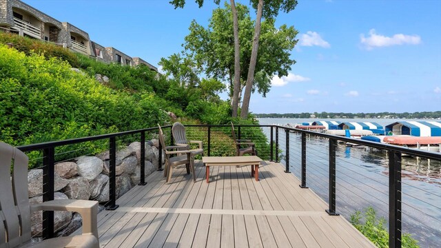 4397 Wilshire Blvd # E305, Mound, MN 55364 - wooden deck with a water view