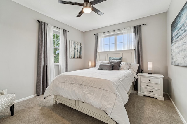 1842 Colonial Ln Unit 6, Chanhassen, MN 55317 - bedroom featuring light colored carpet, multiple windows, and ceiling fan