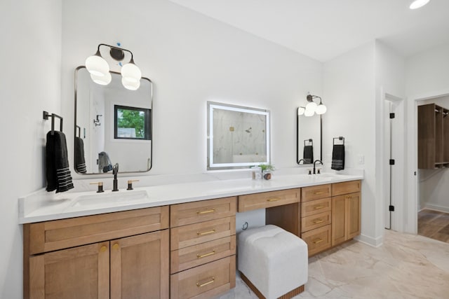 3909 54th St, Edina, MN 55424 - bathroom with double vanity and marble finish floors