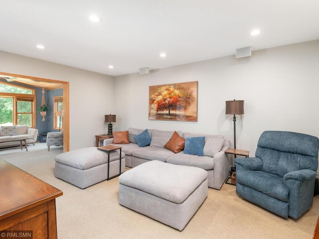 20108 Calgary Trl, Empire Twp, MN 55024 - living room with light colored carpet and recessed lighting