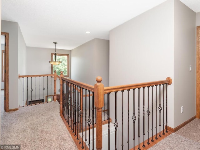 20108 Calgary Trl, Empire Twp, MN 55024 - corridor featuring an upstairs landing, carpet floors, and recessed lighting