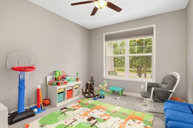 11950 75th St NE, Otsego, MN 55301 - rec room with a ceiling fan and carpet