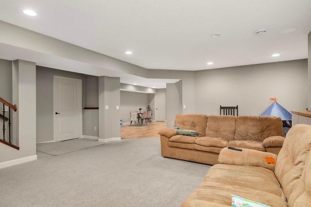 11950 75th St NE, Otsego, MN 55301 - carpeted living room with recessed lighting and stairway