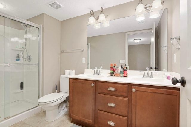 11950 75th St NE, Otsego, MN 55301 - full bath featuring a shower stall, double vanity, and tile patterned floors