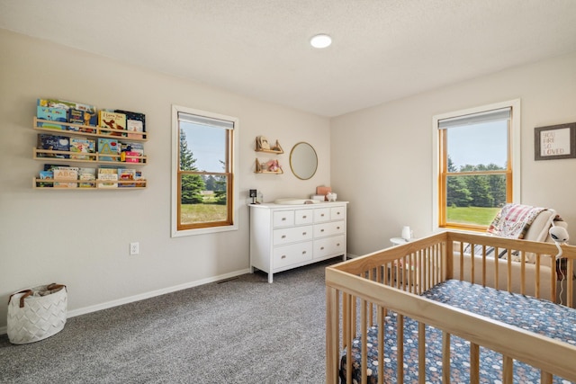 17561 Denkbar Loop, Park Rapids, MN 56470 - carpeted bedroom featuring multiple windows and a nursery area