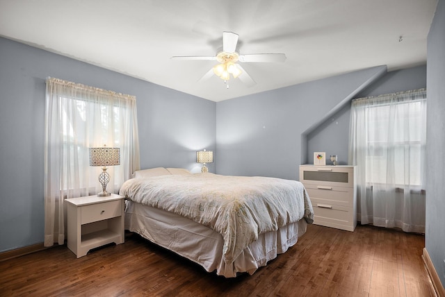 1442 Como Ave, Saint Paul, MN 55108 - bedroom with dark wood-style floors and ceiling fan