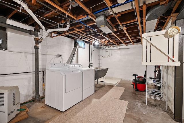 1442 Como Ave, Saint Paul, MN 55108 - unfinished below grade area with separate washer and dryer and a sink