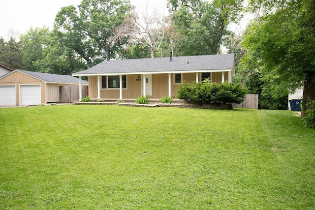 29930 Nathan Ct, Lindstrom, MN 55045 - ranch-style home with a garage, covered porch, and a shingled roof