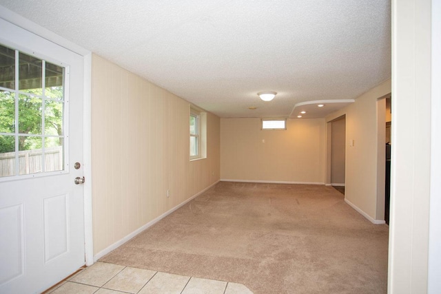 29930 Nathan Ct, Lindstrom, MN 55045 - basement featuring a textured ceiling and light colored carpet