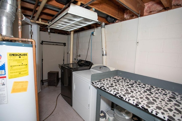 29930 Nathan Ct, Lindstrom, MN 55045 - washroom with gas water heater and washer and dryer