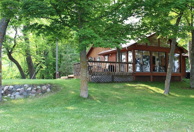 47393 209th Pl, Mcgregor, MN 55760 - view of grassy yard with a deck