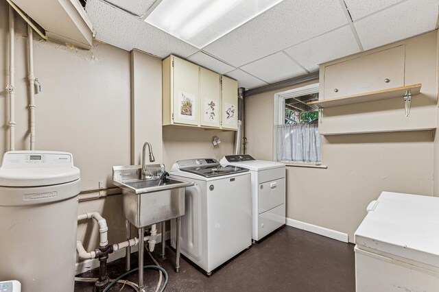 3703 Beard Ave N, Robbinsdale, MN 55422 - laundry area with cabinet space and washer and dryer