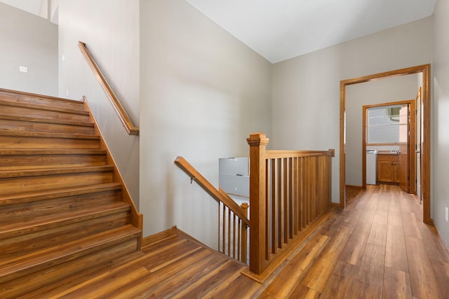 527 1st Ave NE, Lonsdale, MN 55046 - stairway featuring wood-type flooring
