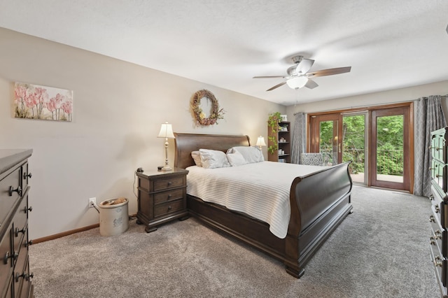 1398 Summit Cir W, Saint Paul, MN 55118 - carpeted bedroom featuring access to exterior and a ceiling fan
